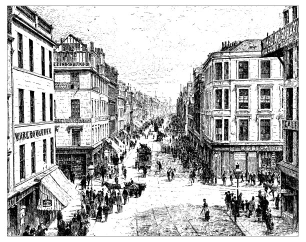 英格兰，苏格兰和爱尔兰的古董插图:阿盖尔街，格拉斯哥图片下载