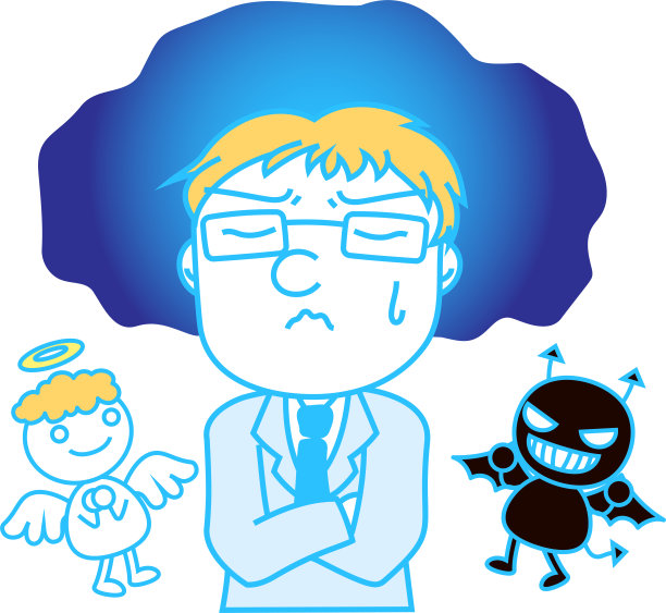 男员工饱受天使和魔鬼的低语之苦图片下载