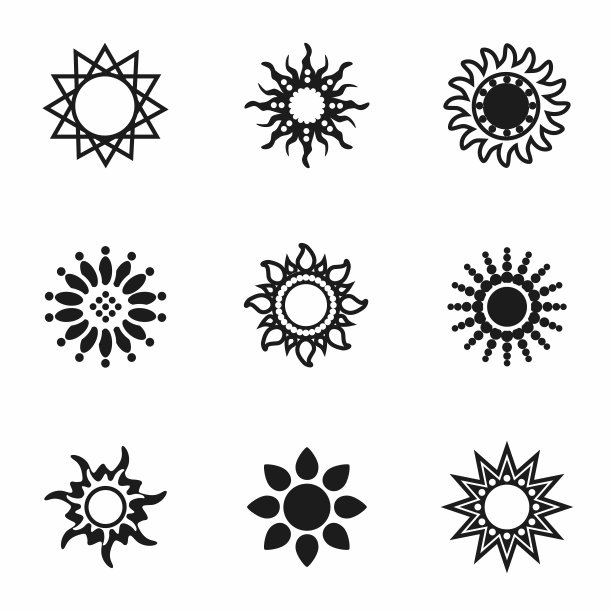 矢量太阳图标合集图片下载