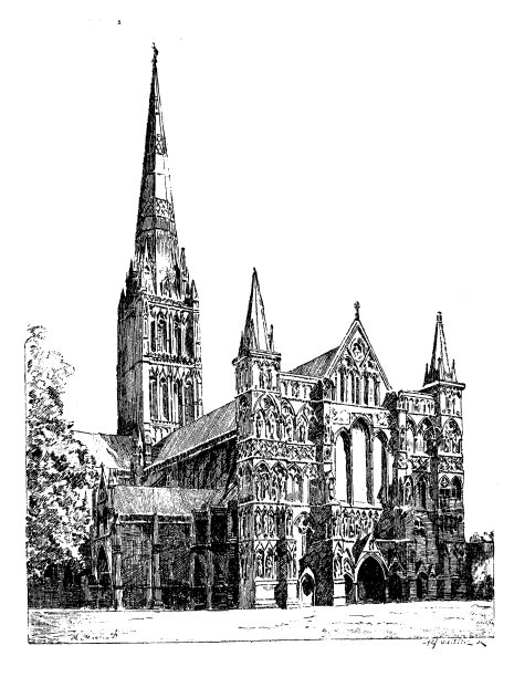 英格兰、苏格兰和爱尔兰的古玩插图:索尔兹伯里大教堂图片下载