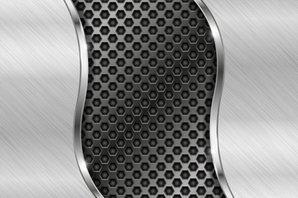 金属穿孔背景与拉丝铁边图片下载