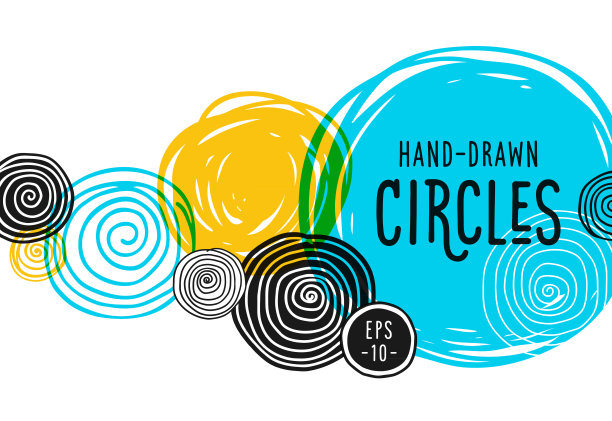 彩色手绘圆圈背景图片下载