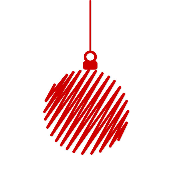 红色装饰圣诞树球与丝带为您的设计，股票矢量插图图片下载