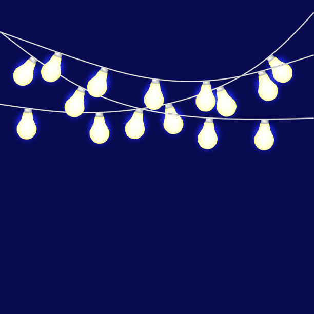 一组重叠的发光的弦灯。圣诞节的灯。花环,圣诞装饰品。发光的灯为派对，节日，新年，生日或贺卡设计。模板或模拟图片下载