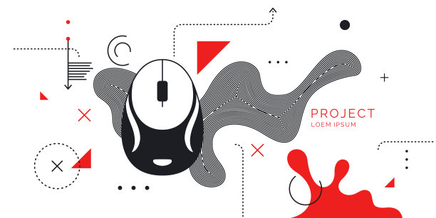 现代海报数码艺术。在白色背景上抽象形状和飞溅图片下载