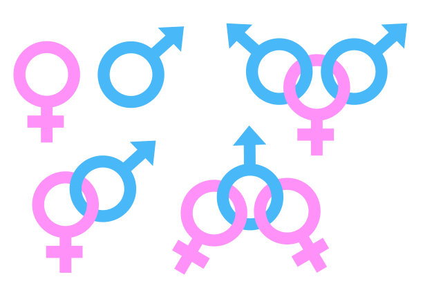 男人和女人符号，股票矢量插图图片下载