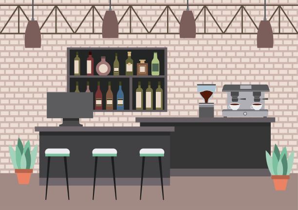 室内工作空间，咖啡厅，餐厅图片下载