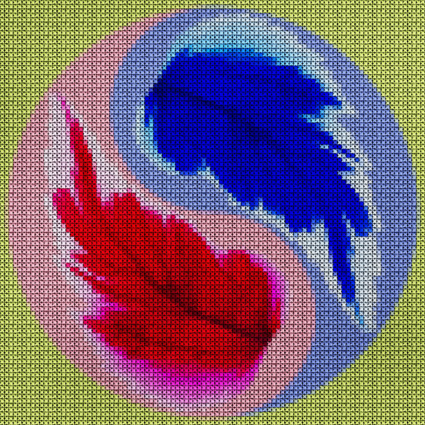 插图十字绣曼荼罗从干压制花。图片下载