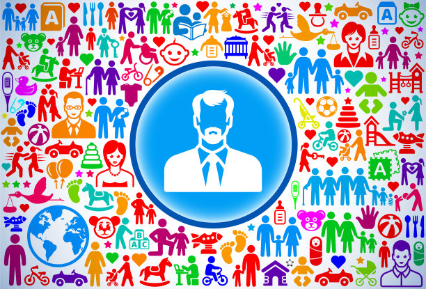 男人面部肖像家庭和育儿矢量图标图案图片下载