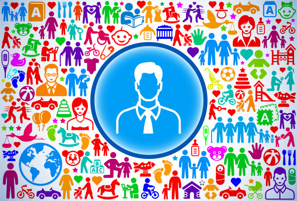 男人面部肖像家庭和育儿矢量图标图案图片下载