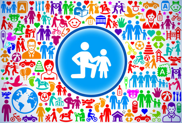 父亲和女儿家庭和父母向量图标模式图片下载