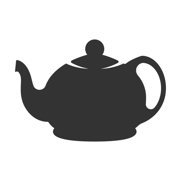 白色背景上的黑色水壶的矢量图标。孤立的素材图片