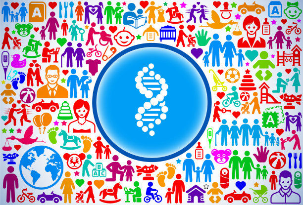 DNA家庭和父母矢量图标模式图片下载