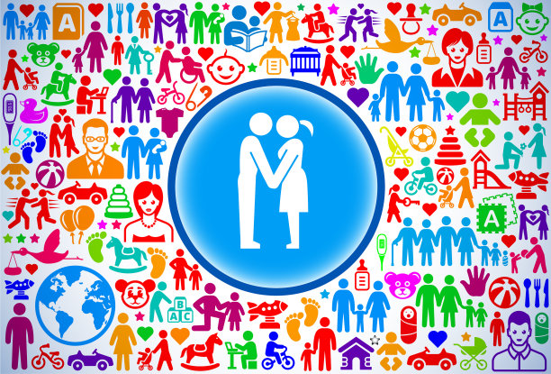 夫妇牵着手家庭和父母矢量图标模式图片下载