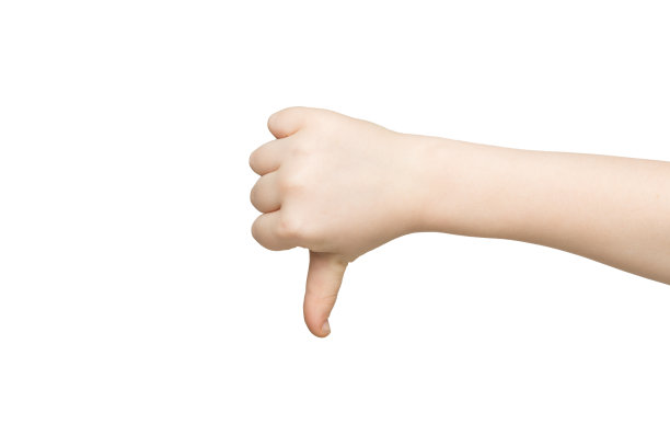 拇指向下标志孤立在白色背景图片下载