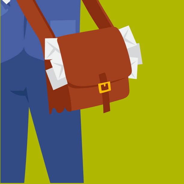 邮递员送信人性格矢量快递员职业承运人包裹邮件航运送信专业人员用信封图片下载