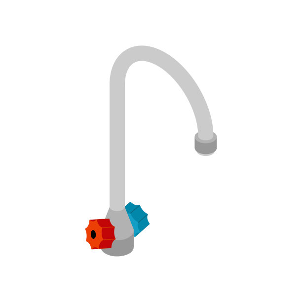 水龙头水槽等距式孤立。矢量图图片下载