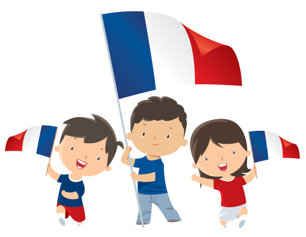 孩子们拿着法国国旗图片下载