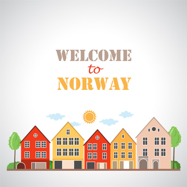 卑尔根五颜六色的木制建筑图标图片下载