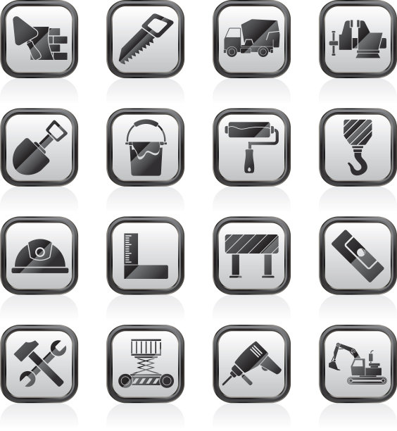 建筑和建筑工具图标图片下载