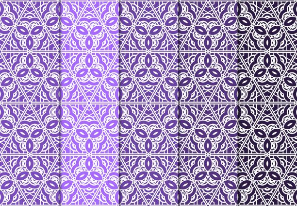 一套无缝ART DECO图案与手绘纹理。Orname图片下载