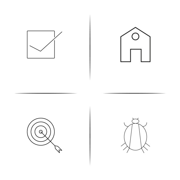 Web应用程序简易线性图标集。轮廓矢量图标图片下载