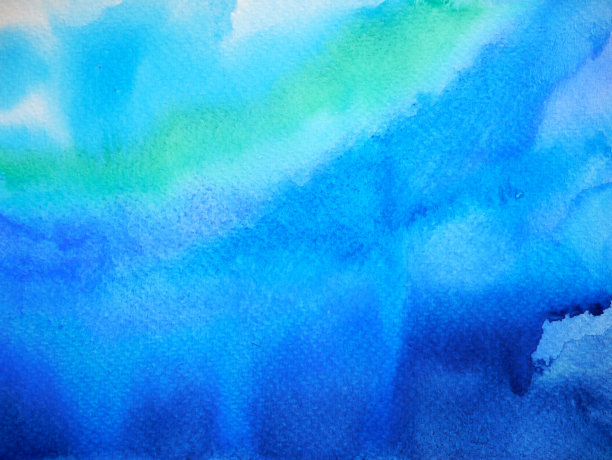 抽象深蓝色天空海水海浪水彩绘画插图设计手绘图片下载