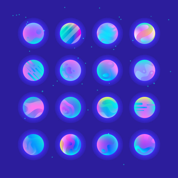 霓虹渐变行星素材图片