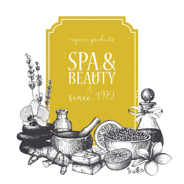 矢量水疗和美容卡设计图片下载