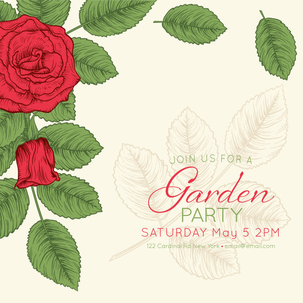 手绘玫瑰花边图片下载