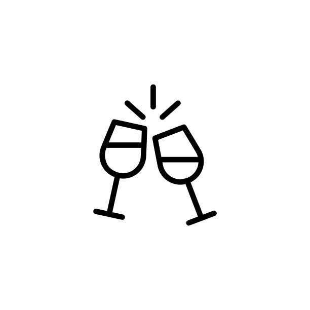 欢呼的香槟酒杯图标图片下载