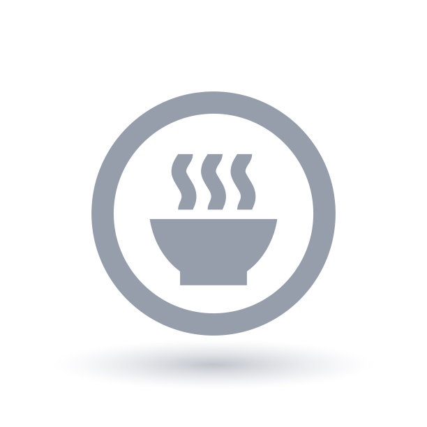 食物图标与热气腾腾的碗标志图片下载