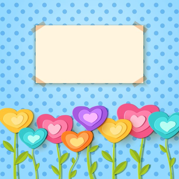 贺卡。切成心形的纸花。向量贴花插图。平面节日花装饰设计庆祝情人节传单，派对横幅，爱情卡，礼物。图片下载