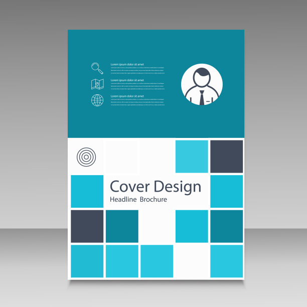 用正方形抽象宣传册模板设计图片下载