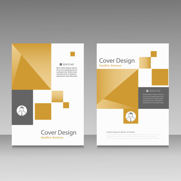 抽象的宣传册模板与方块元素图片下载