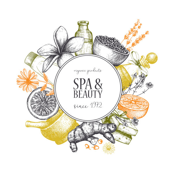 矢量水疗和美容卡设计图片下载