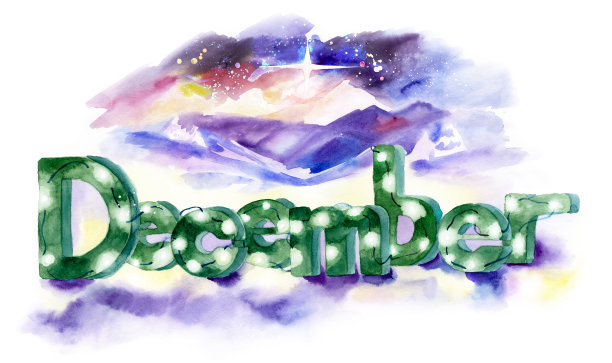 文字十二月(题字)月插图图片下载