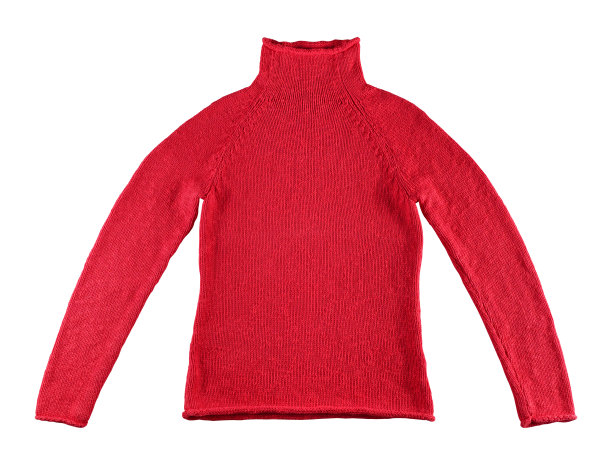 白色背景上孤立的红色棉毛衫图片下载
