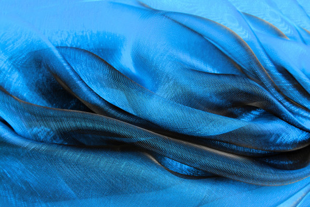 波浪形欧根纱织物的特写图片下载