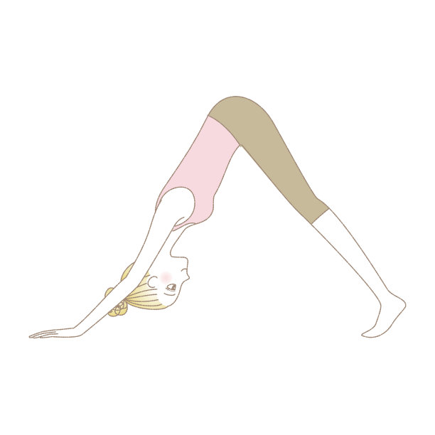 瑜伽姿势，女性下犬式图片下载