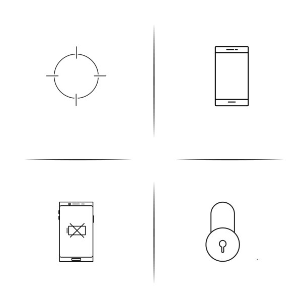 物联网简单的线性图标集。概述了矢量图标图片下载