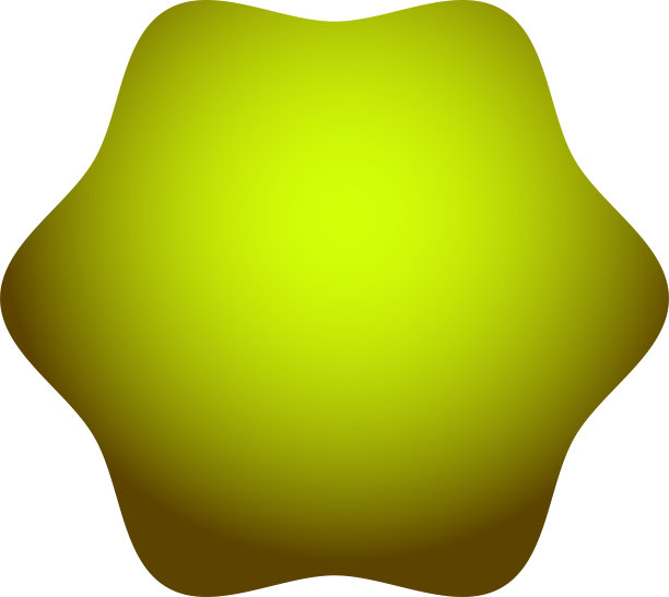 淡黄色圆形六角形徽章图片下载