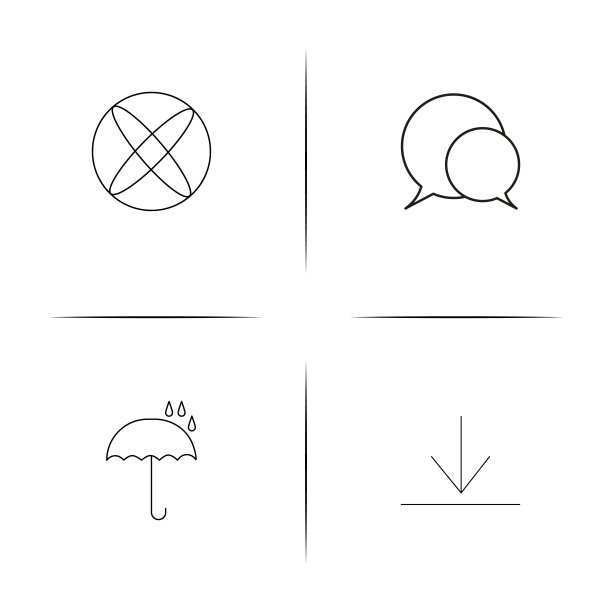 符号和符号简单的线性图标集。概述了矢量图标图片下载