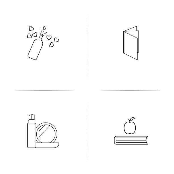 生活方式线性图标集，矢量轮廓图标图片下载