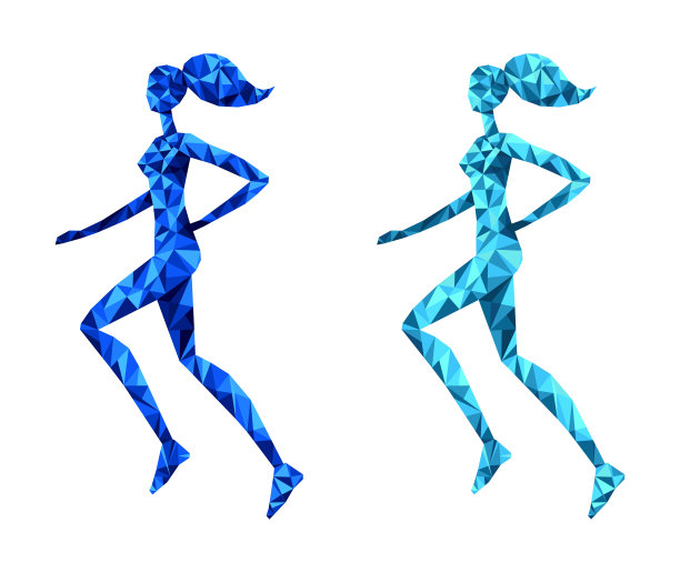 年轻的女人。抽象的多边形插图。图片下载