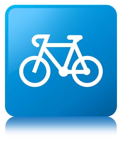 自行车图标蓝绿色方形按钮图片下载