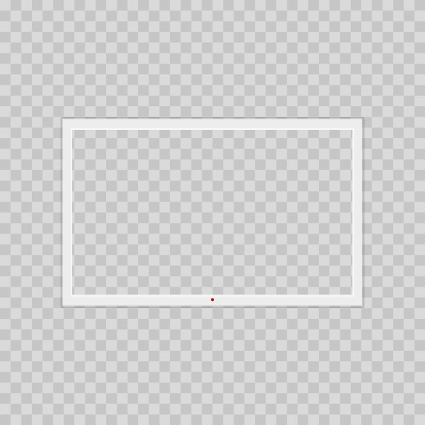 现实电视与透明屏幕。向量。图片下载