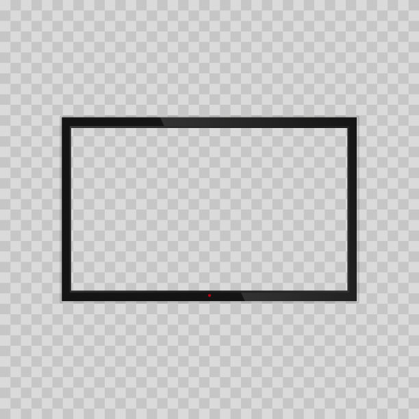 现实电视与透明屏幕。向量。图片下载