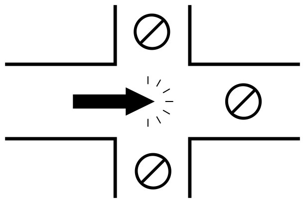 轮廓箭头与十字路口，矢量插图图片下载