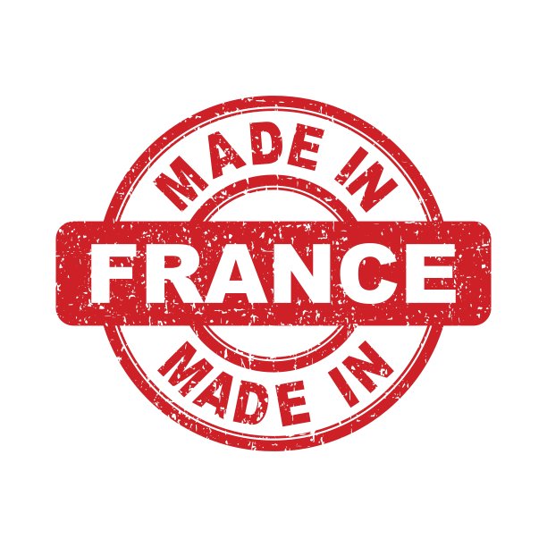 法国制造红色邮票。矢量插图上的白色背景图片下载